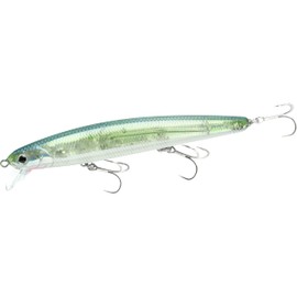 LUCKY CRAFT FlashMinnow 110, MH Ghost Sayori, Saltwater Fishing Lures, Jerkbait Surf Fishing Gear, Halibut and Bass Lures, 1-2 ft Slow Suspending Topwater Lure