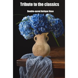 ZHIPINHUI 7.9" H Brown Antique Vase, Glass Double Eared Vase,Roman Art Style of The Early Middle Ages Vase,Unique Ancient Marble Texture Art Glass Vase