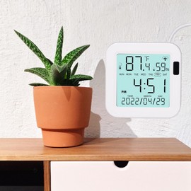 Digital Hygrometer Indoor Thermometer, Wired Room Thermometer and Humidity with LCD Backlit Display, Indoor Hygrometer Sensor for Bedroom, Baby Room, Office, Terrarium