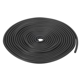 uxcell Nitrile Rubber Round Seal Strip, 3mm(1/8") Diameter 2 Meters (6.56Ft) Long Hard Solid Rubber Weather Stripping for DIY Gasket, Industrial Equipment, and Furniture