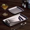 Wagensteiger SUS304 Stainless Steel Serving Platters, Rectangle Metal Dinner Plates