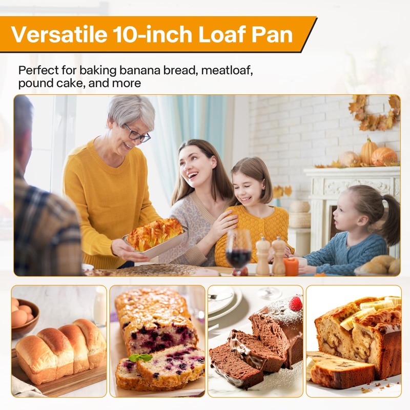 Spmarkt 2pack Loaf Pan, 10inch Banana Bread Pan, Non-Stick Banana