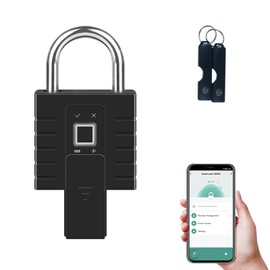 KENRONE Fingerprint Padlock with APP and Mechanical Key,Heavy Duty Outdoor Padlock with Bluetooth Remote, Schedule, Unlock Record, Suitable for Outdoor and Indoor Gym Locker Cabinets