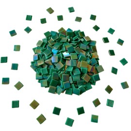 1.1 lb/180pcs 3/4 Inch Square Iridescent Mosaic Tiles, Bulk Mosaic Tiles for Crafts, Bright Mosaic Glass Pieces, Stained Glass Tiles for DIY (WB26-A2)