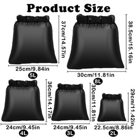 YUEXNKO Waterproof Dry Bags, 5 Pieces Waterproof Storage Bags, Waterproof Dry Bag, Lightweight Dry Bag for Travel, Rafting, Swimming, Camping, Fishing, Kayak Accessories, black, leisure