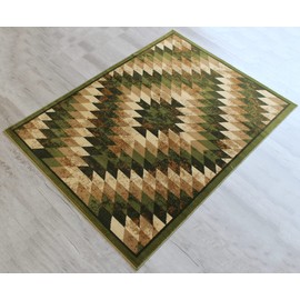 Masada Rugs, Stephanie Collection Area Rug Southwest Native American Distressed Design 1106 Green Brown Beige (5 Feet 3 Inch X 7 Feet 3 Inch)