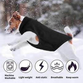 Dog Jumper, Dog Coat Fleece Small Dogs, Dog Fleece Jumper Cat Jumper Dog Clothes for Chihuahua French Bulldog (M, Black)