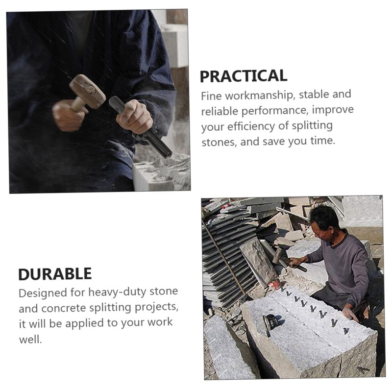 LALAFINA 2 pcs Professional Stone Splitter Tool Sturdy Wedge for