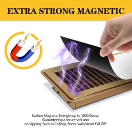 Demiwise 6 Pack 5.5 inch X 12 inch Magnetic Floor Vent Cover, 6P-5.5x12, White and Brown