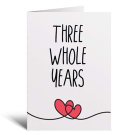 Postcard Prints - 3 Year Anniversary Card For Husband or Wife Anniversary Card for 3rd Anniversary Card For Boyfriend or Girlfriend Third Wedding Anniversary