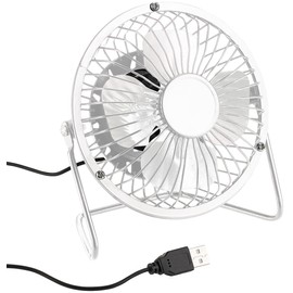 Sichler Haushaltsgeräte USB Fan: Mini USB Table Fan, Full Metal, 360° Tilt, 2.5 W, Diameter 10 cm (Mini Fan USB, Small Fan, Laptop Table)