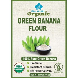 Organic Green Banana Powder - Resistant Starch - Superfood Pre-biotic Smoothie Powder - Flour Substitute for Baking - Gluten-Free - Grain-Free (14 OZ)