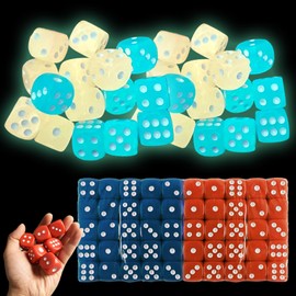 saijer Dice Set, 50 Pieces 12 mm Game Dice Glow in the Dark Dice Dice 12 mm Cube Large Eye Cube Cube Novelty Dice Set Cube Six Sides Standard Dice for KTV Bar Family Party