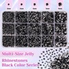 12000Pcs Black AB Rhinestones for Bedazzling Kit, 2/3/4/5/6mm Mix Sizes