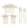 DFsucces Pearl Hair Ornament, Headdress U Pins, Hair Pin, Hair Pin, Japanese Clothing, For Photography, Weddings, Weddings, Parties, Brides, Etc., Set of 5