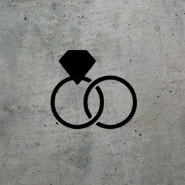 Decal Stickers of Wedding Rings Silhouette (Black) (Set of 2) Premium Waterproof Vinyl Decal Stickers for Laptop Phone Accessory Helmet Car Window Mug Tuber Cup Door Wall - BICVER1711051BLW19Y24