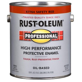 RUST-OLEUM K7764-402 Professional 400 Voc Gallon Safety Red Enamel Paint, 1 Gallon (Pack of 1), 12 Fl Oz