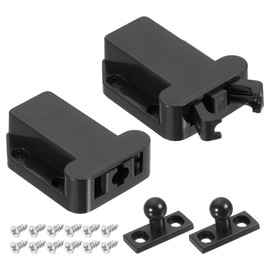 sourcing map 2 Pcs Magnetic Push Latches for Cabinet Door, 2.17x1.69 Inch Push to Open Door Latch Cabinet Hardware, Hidden Door Release Drawer Pull on Closet Touch, Plastic Black 55x43mm