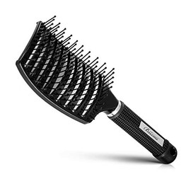 Curved Vent Brush and Hair Detangler, Professional Styling Hair Brush for Men Women, Vented Hair Brush for Faster Blow Drying,Detangle Brush Suitable for Long Thick Curly Straight Dry Wet Hair
