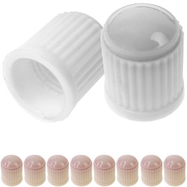 10 x Hard Plastic Valve Caps in White, for Car Tyres with Schrader Valve, O Seal, Car Protective Caps, Tyre Valve Cover Car, Air Valve Caps, Car Valve Caps, Valve Protector