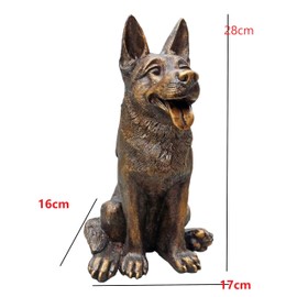 Ablerhome Decor Dog Statue German Shepard Bronze Garden Sculpture Pets Home Décor Puppy Animal Ornament Yard Outdoor Law Patio Decoration Indoor living room Decorative Gifts (German Shepard: Brown)