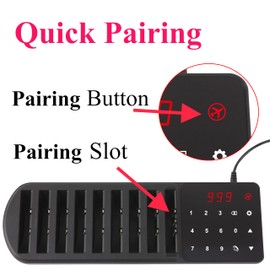 LOUKIENE Restaurant Pager System, 10 Pagers, Wireless Coaster Beepers Guest Customer Queue Pagers for Food Truck Church Nursery Clinic Coffee Shop Restaurants Bar with Vibration Flash Buzzer