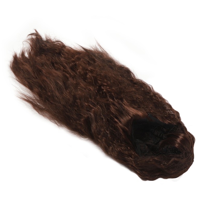 Women Long Brown Wavy Wig Heat Resistant Soft Fluffy Brown