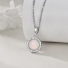 URONE Opal Necklace for Women 925 Sterling Silver Dainty Round
