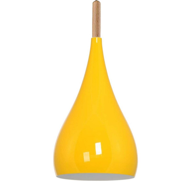 Modern Teardrop Shaped Yellow Pendant Light Shade Industrial Hanging Ceiling