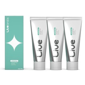Live Orals Whitening Toothpaste 80g x 3Units - Fluoride-Free Stain Removal, Strengthens Enamel, Natural Ingredients, Fresh Mint Flavor