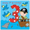 Twizler 3rd Birthday Card Boy Pirate - Age 3 Birthday