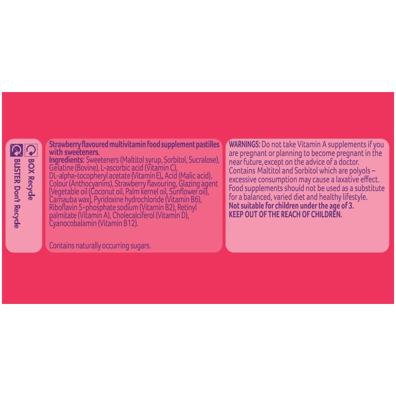 Bassetts Vitamins 3-6 Years Strawberry Flavour Multivitamins 60 Gummies