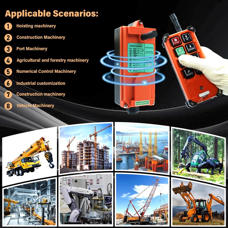 12V-440V Full Voltage Industrial Wireless Crane Remote Control Electric Lift