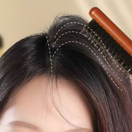 H+ Mall Boar Bristle Brush Backcombing Updos, Taming Flyaways, Slick Bun Styles, Root Teasing Hair Brush / 에이치플러스몰 돈모 브러쉬 백콤 업스타일 잔머리 정리 슬릭번스타일 뿌리 티징 헤어 브러시