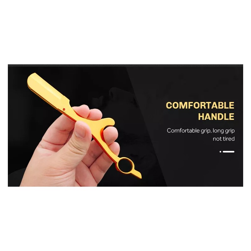 Giovanni Back Katana Straight Barber Razor - Black