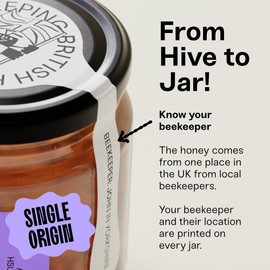 British Autumn Honey - 100% Pure and Natural, Single-Origin British/UK Honey (227g glass jar)