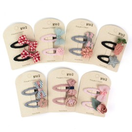 BIANHUAN Hair Clips, Hair Pins, Ribbon, Mido Clips, Girls, Set of 14, Cute, Stylish, Hair Clips, Gift, a