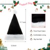eyigylyo Christmas Black Santa Hat for Adults, Black & White