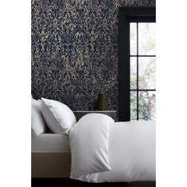 NEXT Majestic Damask Navy Wallpaper