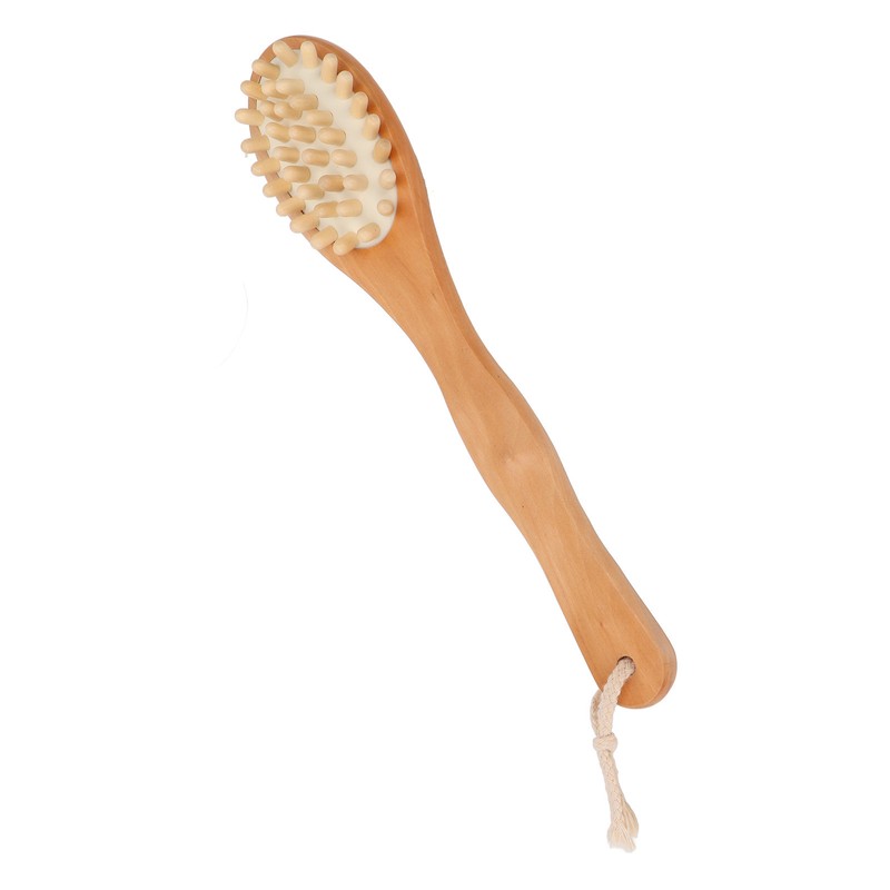 Wood Bath Brush Long Handle Soft Bristle Deep Cleansing Relieve