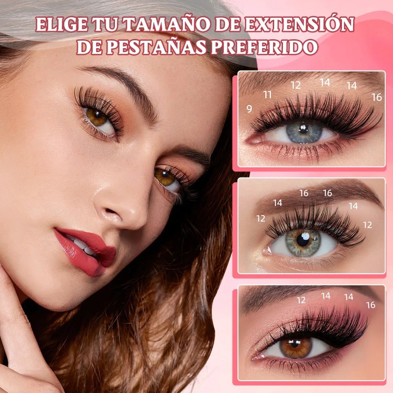 Extensiones Pestañas Diy, Kit De Racimos De Pestañas Mixto