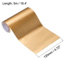 uxcell Waterproof Peel and Stick Decorative Tape Self Adhesive 4.72" W x 16.4'L PVC Removable Tape for Wall Edge Gold Tone Brushed (Thickened Style)