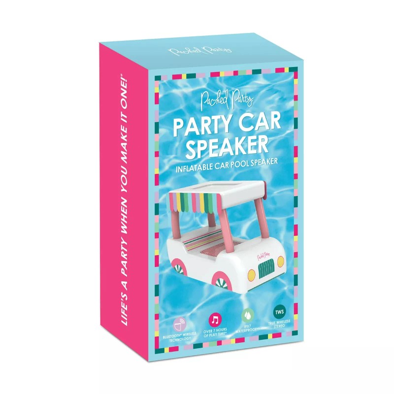 Packed Party 2-Pk Inflatable "Party Car" IPX7 Waterprof Pool Bluetooth