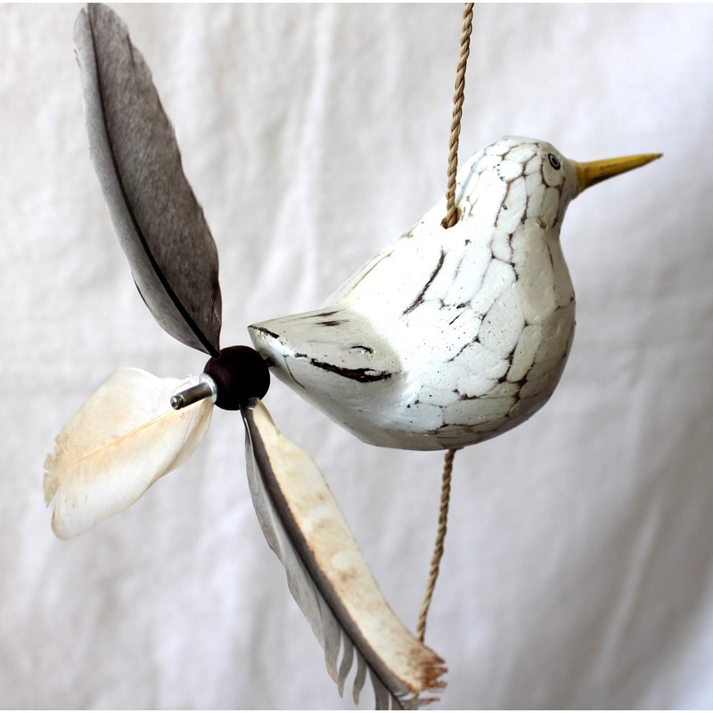 Wind Chime Seagull Maritime Mobile Wooden Animal Bird Garden Decoration