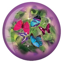 Brunswick Bowling Products Butterflies Glow Viz-A-Ball Bowling Ball 6Lbs, Purple/Green, 6 lbs