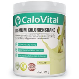 CaloVital High-Caloric Drinking Food for Targeted Weight Gain and Energy Supply, High Dose with Many Vitamins + Minerals + Protein, German Premium Quality (Pistachio 500 g)