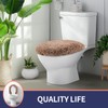 Baahrnom Luxury Soft Microfiber Toilet Lid Cover Machine Washable Solid