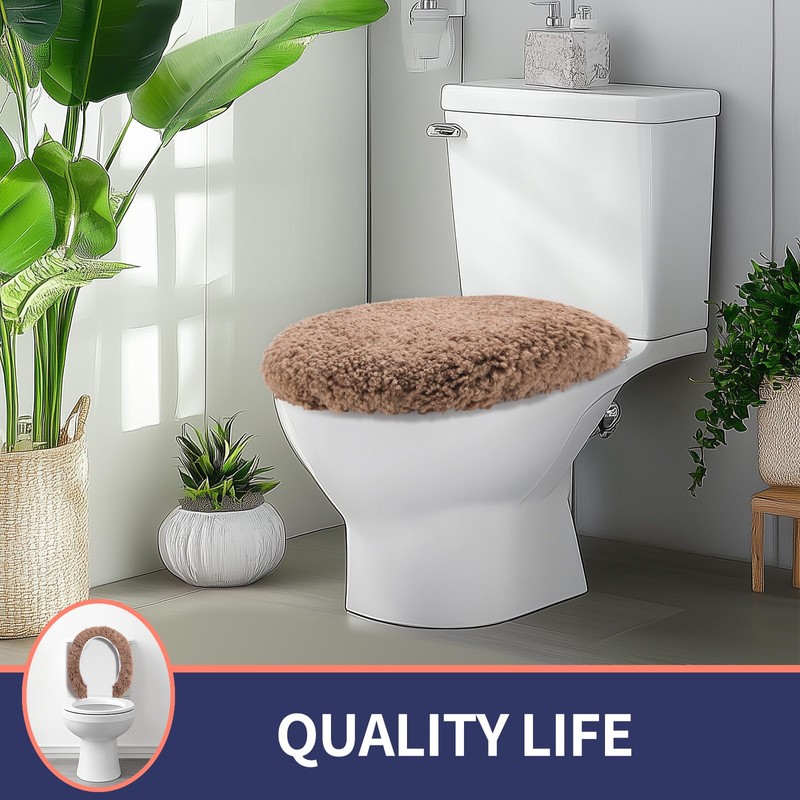 Baahrnom Luxury Soft Microfiber Toilet Lid Cover Machine Washable Solid