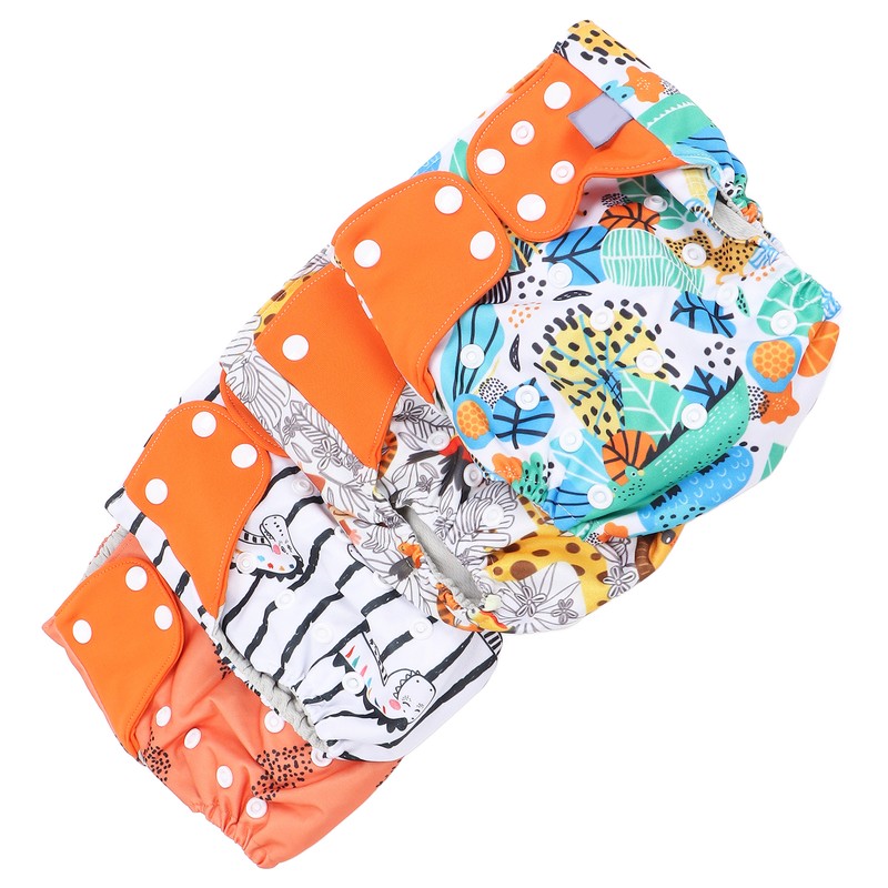 4 Packs Washable Baby Diapers Breathable Mesh Baby Cloth Nappy