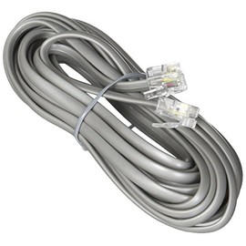 1st Choice Telephone Line Cord Heavy Duty Silver Satin 4 Conductor 14-ft
